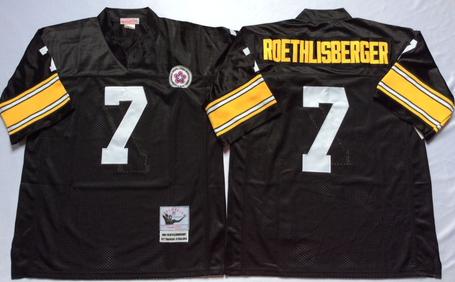 Men NFL Pittsburgh Steelers #7 Roethlisberger black Mitchell Ness jerseys->pittsburgh steelers->NFL Jersey